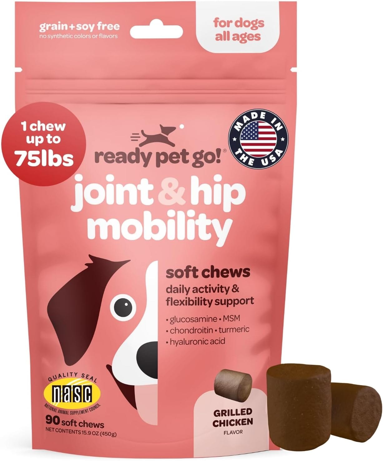 61GWNzNQk3L. AC SL1500 Hip and Joint Chews for Dogs - Image 1