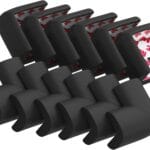 12 Pack Soft Corner Protector Baby Proofing Edge and Corner Guards, Safety Pre-Taped Rubber Foam Furniture Bumper for Fireplace, Table, Stair, Cabinet (Black)