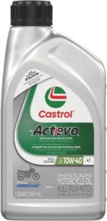 Castrol Actevo 4T 10W-40 Synthetic Blend Motorcycle Oil, 1 Quart, Pack of 6