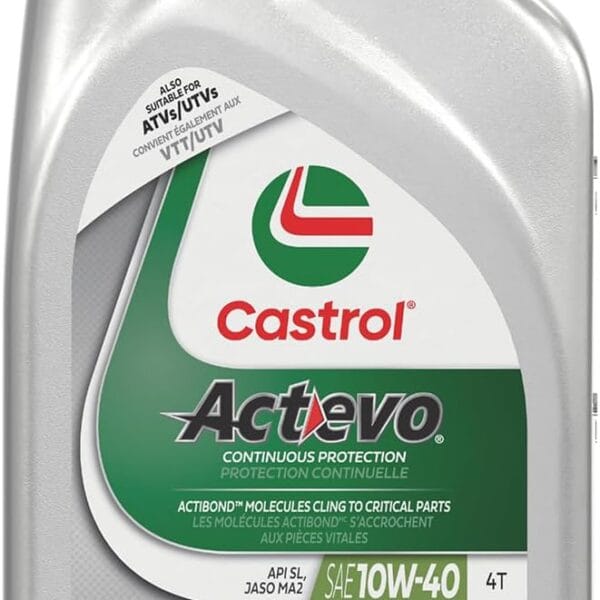 Castrol Actevo 4T 10W-40 Synthetic Blend Motorcycle Oil, 1 Quart, Pack of 6
