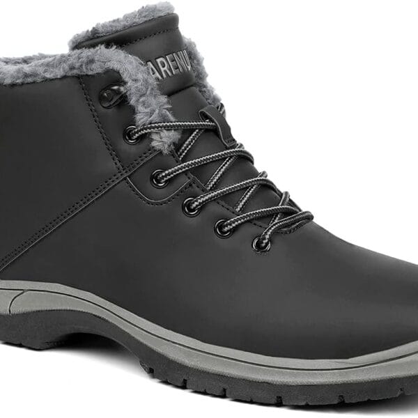 Mens Winter Snow Boots Water Resistant Warm Fur Lined Anti Slip Work Ankle Shoes Casual Lightweight Hiking Outdoor Trekking Boot