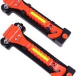 2 PCS Go DeCho Car Safety Hammer Emergency Escape Tool with Seat Belt Cutter and Vehicle Window Glass Breaker with Light Reflective Tape
