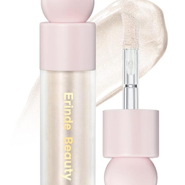 Erinde Liquid Highlighter Makeup, Face Highlighter Bronzer Makeup Stick, Natural Glossy Finish, Lightweight Blendable Silky Smooth Cream Face Illuminator Makeup, Cruelty-free, 01# MOONLIGHT