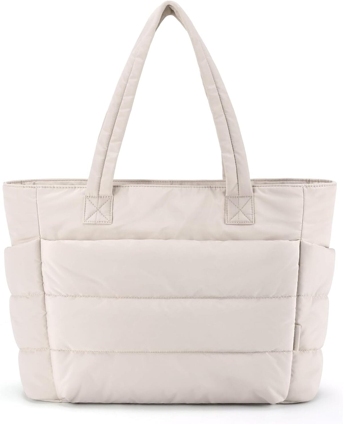BAGSMART Tote Bag for Women, Lightweight Puffy Tote Bag with Compartments, Quilted Shoulder Bag Handbag for Travel, Work