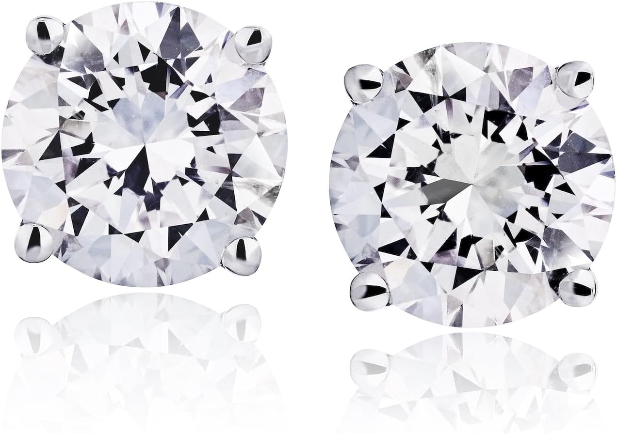 The Diamond Channel CERTIFIED 1 To 6 Carat LAB GROWN Solitaire Diamond Stud Earrings Round Cut 4 Prong Screw Back (F G Color, VS1 VS2 Eye Clean Clarity) The Diamond Channel CERTIFIED 1 to 6 Carat LAB GROWN Solitaire Diamond Stud Earrings Round Cut 4 Prong Screw Back (F-G Color, VS1-VS2 Eye Clean Clarity)