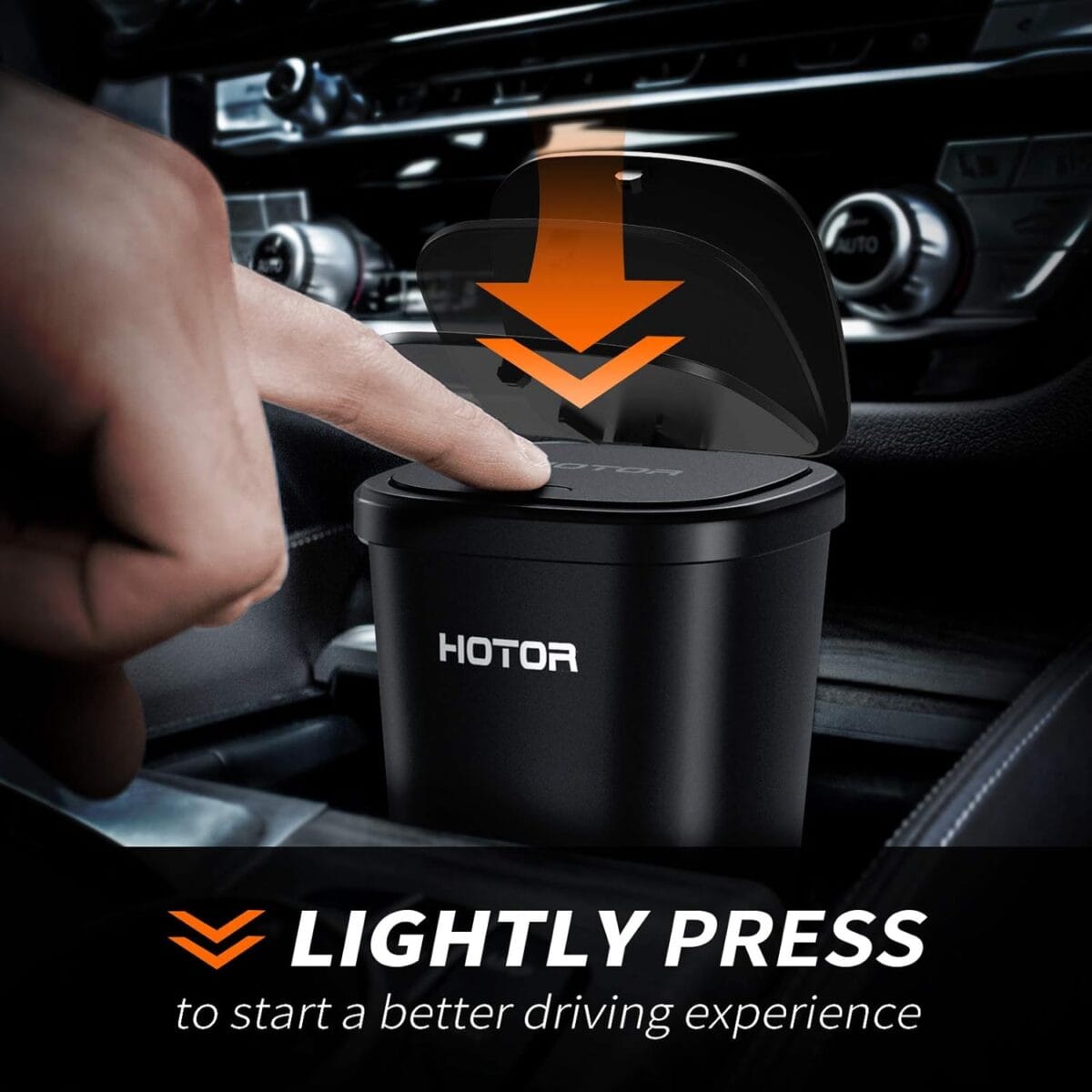 HOTOR Car Trash Can, Car Trash Cup with 30 Additional Car Trash Bags for Exclusive Using, Multipurpose Trash Can for Car, Office & Home to Meet Various Needs – 2 Packs