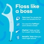 Plackers Twin-Line Dental Flossers, Cool Mint Flavor, Dual Action Flossing System, Easy Storage, Super Tuffloss, 2X The Clean, 300 Count (Pack of 1)