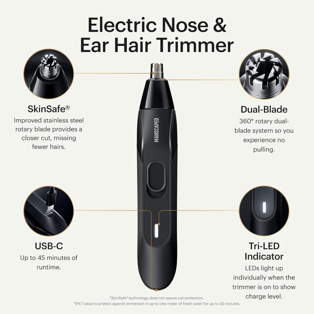 MANSCAPED Weed Whacker 2.0 Electric Nose & Ear Hair Trimmer  7,000 RPM Precision Tool with Rechargeable Battery, Wet/Dry, Easy to Clean, Improved Stainless Steel Replaceable Blade