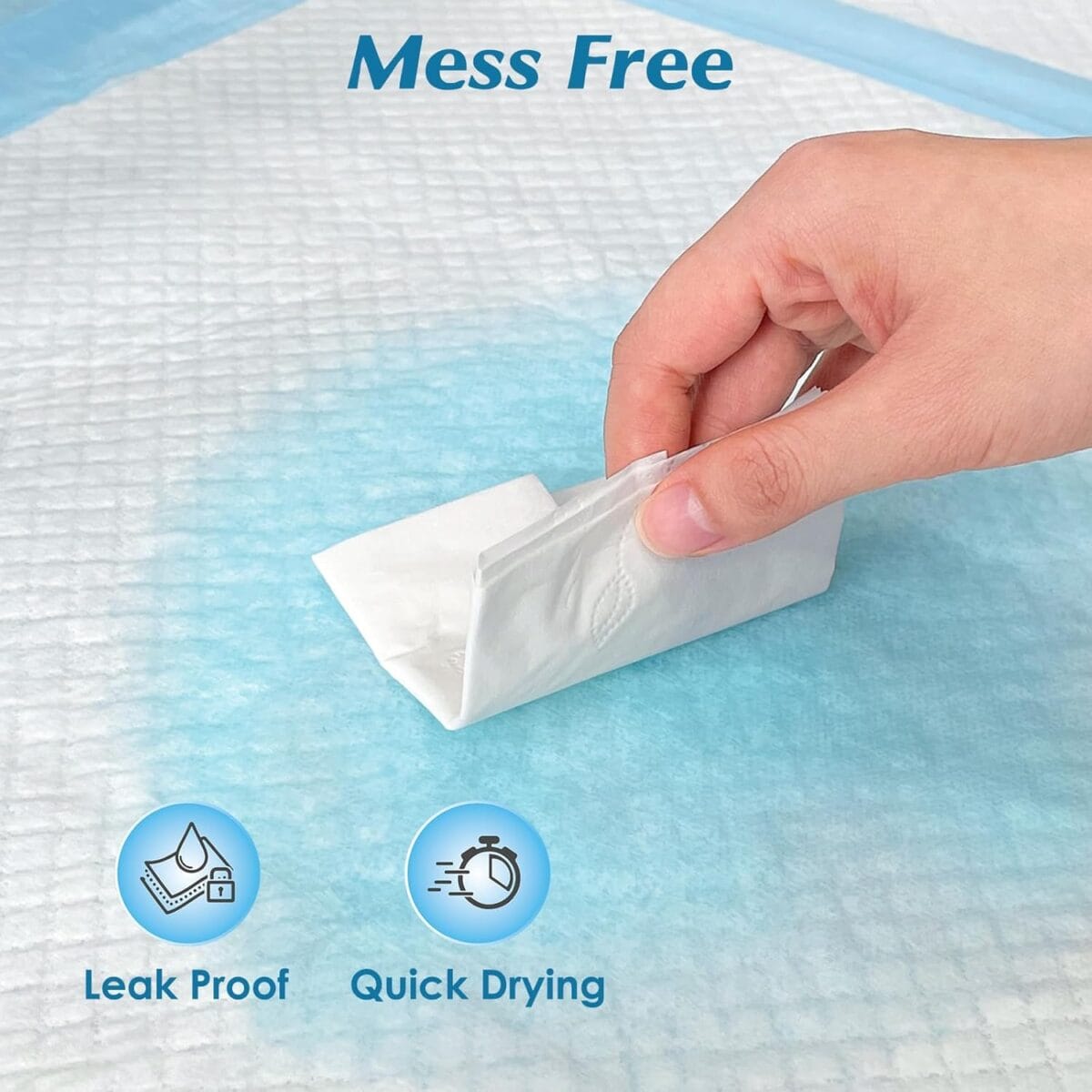 50 Count Super Absorbency Disposable Underpads, Leakproof Quick Drying Disposable Pads for Baby, Puppy and Adults, Disposable Changing Pads for Baby, Disposable Diaper Changing Pads, 17 x 13