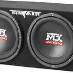 MTX Terminator Dual 12-Inch Subwoofers with Loaded Enclosure, 1200W Max Power, 400W RMS