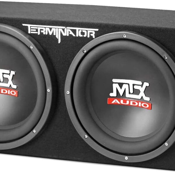 MTX Terminator Dual 12-Inch Subwoofers with Loaded Enclosure, 1200W Max Power, 400W RMS