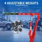 Hydraulic Engine Crane Hoist, 2 Ton Folding Motor Hoist Cherry Picker Heavy Duty Steel 4400lbs Lifting with 6 Casters for Garage Workshop(Red)