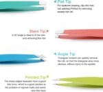 Tweezers Set, 4Pcs Eyebrows Tweezers for Women, Great Precision for Ingrown Hair, Splinter, Facial Hair Removal, Multicolored