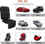 Car Seat Protector 1 Pack Car Seat Cushion Mat Thickest Padding,Waterproof 600D Fabric Car Seat Covers for Non-Slip Backing Mesh Pockets for Baby and Pet (1 Seat Protector)