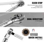AEROFORCE 14PCS 3/8-Inch Drive Swivel Magnetic Spark Plug Socket Set with 3/8” Torque Wrench (5-45 Lb.ft/6.8-61.2 Nm), Universal Joint & Extension Bar – Durable CR-V Steel for Easy Spark Plug Removal