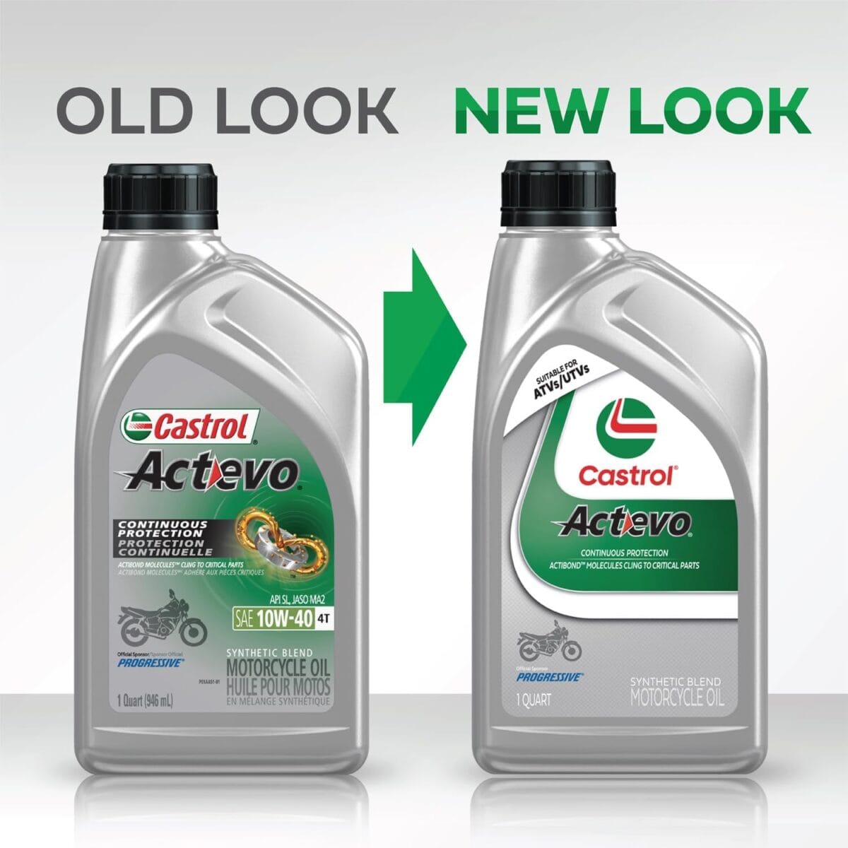 Castrol Actevo 4T 10W-40 Synthetic Blend Motorcycle Oil, 1 Quart, Pack of 6