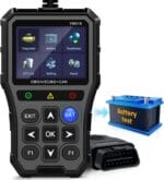 AMTIFO OBD2 Scanner with Battery Tester - Diagnostic Tool for Cars, Check Engine Light & Emissions Readiness, Real-Time Date, Plug & Play, Multilingual, Support All Vehicles