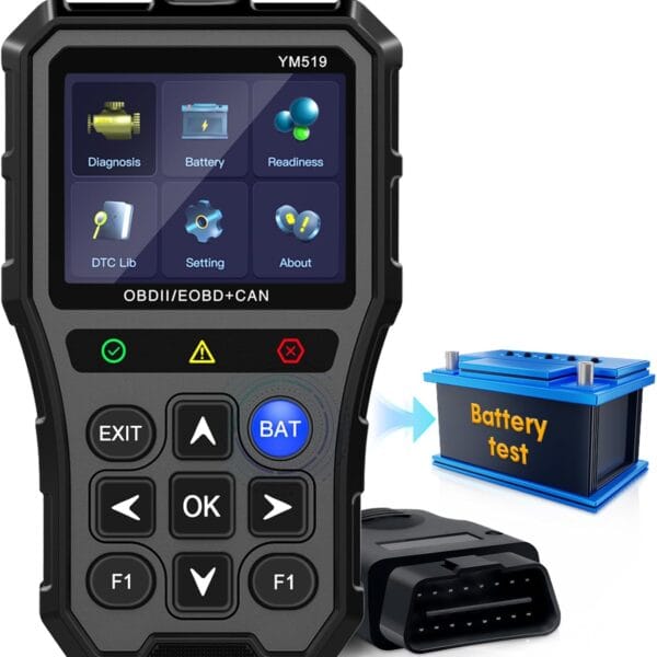 AMTIFO OBD2 Scanner with Battery Tester - Diagnostic Tool for Cars, Check Engine Light & Emissions Readiness, Real-Time Date, Plug & Play, Multilingual, Support All Vehicles