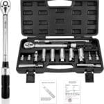 AEROFORCE 14PCS 3/8-Inch Drive Swivel Magnetic Spark Plug Socket Set with 3/8'' Torque Wrench (5-45 Lb.ft/6.8-61.2 Nm), Universal Joint & Extension Bar - Durable CR-V Steel for Easy Spark Plug Removal