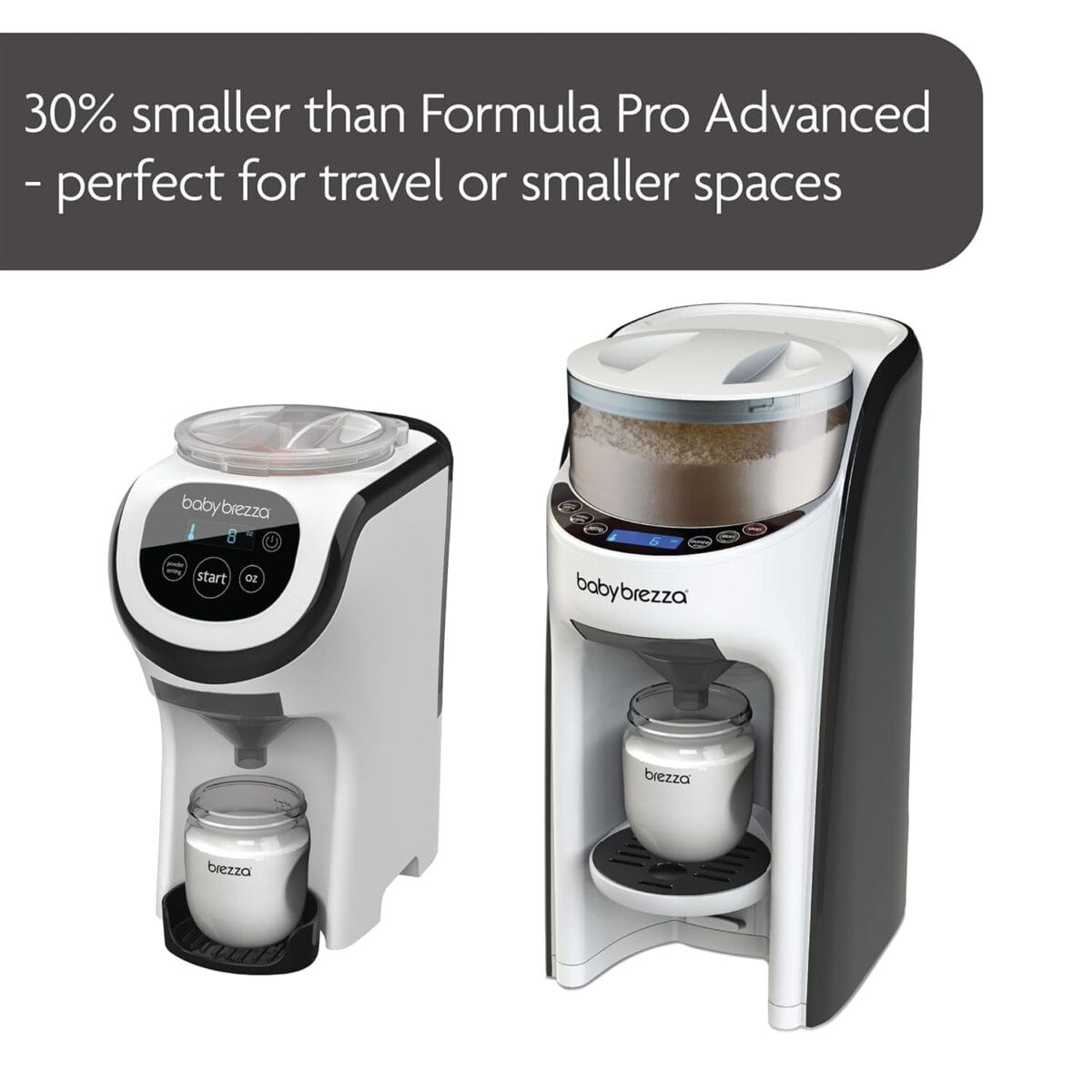 Baby Brezza Formula Pro Mini Baby Formula Mixer Machine Fits Small Spaces and is Portable for Travel Bottle Makers Makes The Perfect Bottle for Your Infant On The Go, White