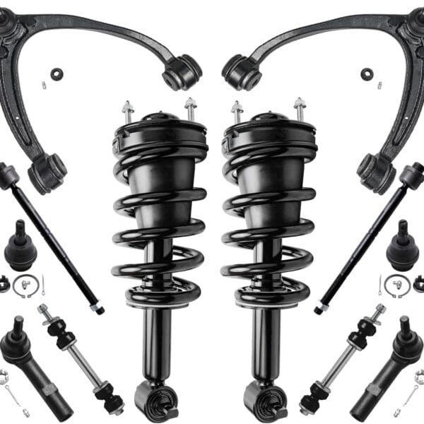 Detroit Axle - 12pc Front End Suspension Kit for Chevy GMC Suburban Silverado Sierra Yukon XL 1500 Tahoe Avalanche Escalade ESV EXT Upper Control Arms Lower Ball Joints Struts Replacement Sway Bars
