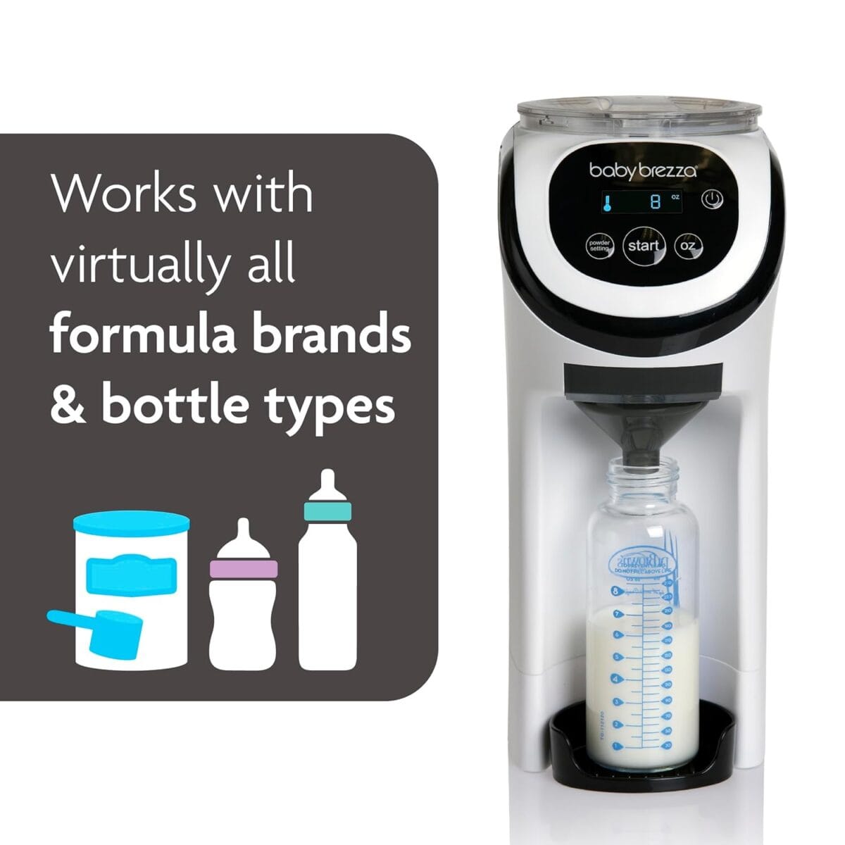 Baby Brezza Formula Pro Mini Baby Formula Mixer Machine Fits Small Spaces and is Portable for Travel Bottle Makers Makes The Perfect Bottle for Your Infant On The Go, White