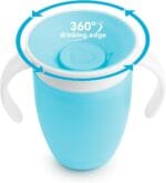 Munchkin Miracle 360 Trainer Sippy Cup with Handles, Spill Proof, 7 Ounce, 2 Pack, Green/Blue