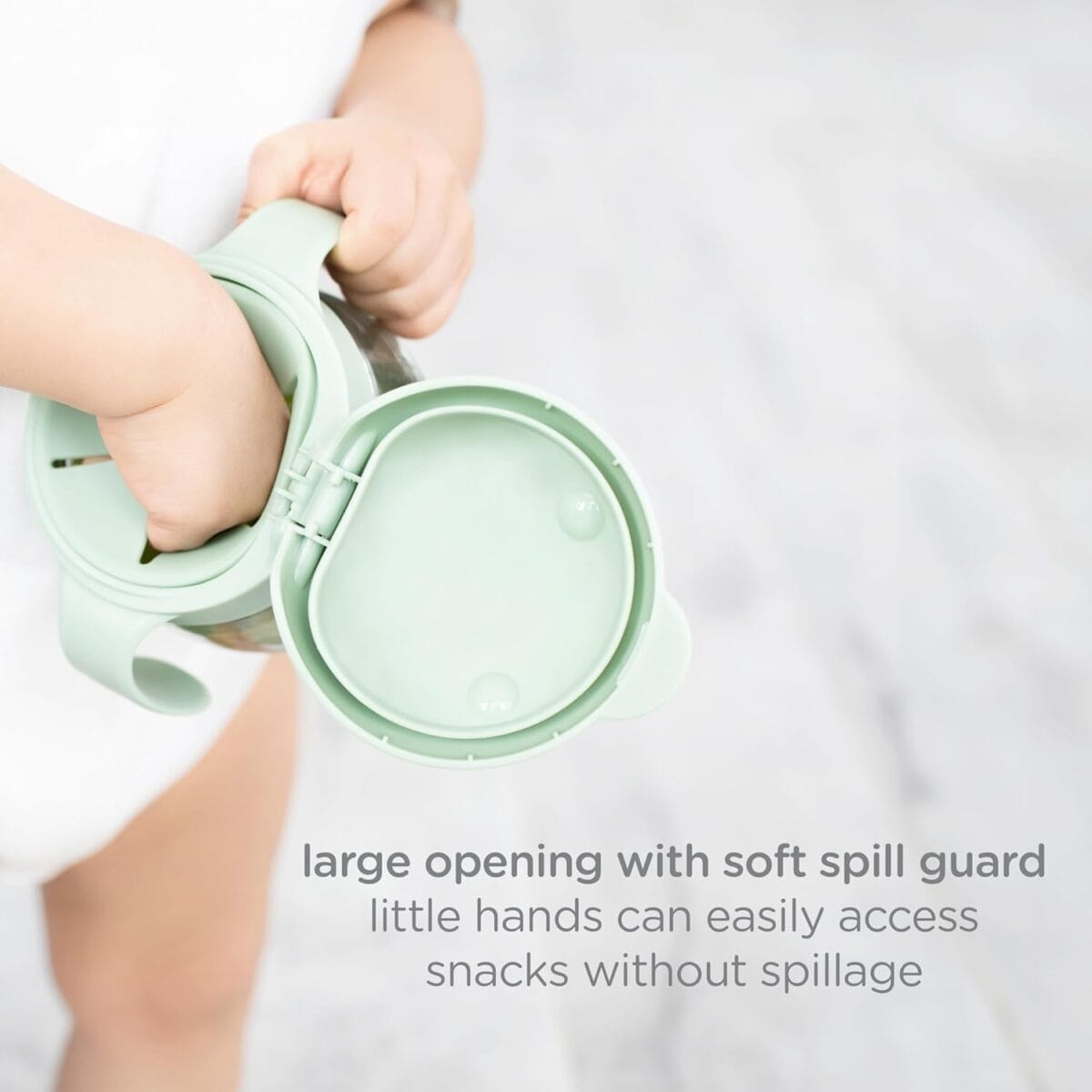 Ubbi Tweat No Spill Snack Container for Kids, BPA-Free, Toddler Snack Container, Easter Basket Stuffer, Sage & Blue