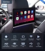 12.4″ Android 4K Car TV Headrest Monitor Tablet for Back seat, Support Phone Wireless Connection Mirror Link Touchscreen Monitors,with WiFi/Bluetooth/HDMI/USB/SD/Airplay Video Player(2*pcs)