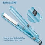 BaBylissPRO Nano Titanium Flat Iron Hair Straightener, 1″ Digital Hair Straightener Iron for Professional Salon Results and All Hair Types