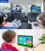 12.4″ Android 4K Car TV Headrest Monitor Tablet for Back seat, Support Phone Wireless Connection Mirror Link Touchscreen Monitors,with WiFi/Bluetooth/HDMI/USB/SD/Airplay Video Player(2*pcs)