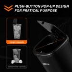 HOTOR Car Trash Can, Car Trash Cup with 30 Additional Car Trash Bags for Exclusive Using, Multipurpose Trash Can for Car, Office & Home to Meet Various Needs – 2 Packs