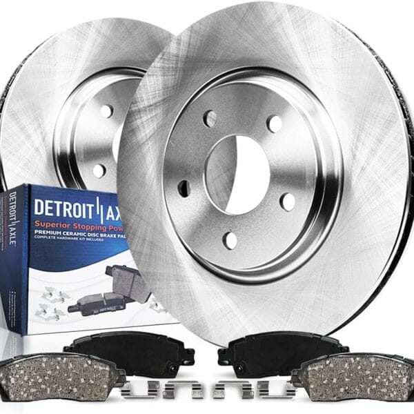 Detroit Axle - Front Brake Kit for 07-17 Toyota Camry ES350, 08-18 Avalon Lexus ES300h 2008 2009 2010 2011 2012 2013 2014 2015 2016 2017 Replacement Brakes Rotors Ceramic Brake Pads