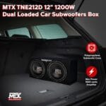 MTX Terminator Dual 12-Inch Subwoofers with Loaded Enclosure, 1200W Max Power, 400W RMS