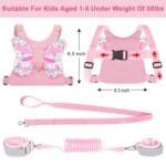 Accmor 3 in 1 Toddler Harness Leashes + Anti Lost Wrist Link, Kids Harness Children Leash for Girls, Child Anti Lost Leash Baby Cute Harness Belt Strap Hold Kids Close While Walking