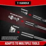 T-Handle Wrench Socket Set, Cr-V Steel T Wrench Set Metric Size 6mm to 14mm, Wrench Tool Socket with Long Reach for Motorcycle Dirtbike Bicycle Repair (7 Pack)