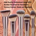 Makeup Brushes, Daubigny 16Pcs Complete Premium Synthetic Makeup Brush Set with Professional Foundation Brushes Powder Concealers Eye shadows Blush Makeup Brush for Perfect Makeup (Champagne Gold)