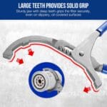 WORKPRO Oil Filter Wrench Set, 9″ & 12″ Adjustable Oil Filter Removal Pliers Tools, Ideal for Engine Filters, Cars, and Trucks, 2-piece