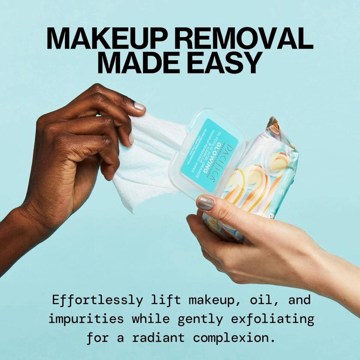 Pacifica Makeup Remover Face Wipes – Daily Facial Cleansing & Exfoliating Towelettes – Biodegradable – Organic – w/ Gycolic Acid – Clean Beauty Vegan & Cruelty-Free Dermatologist Tested 30 Count
