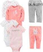 Simple Joys by Carter's baby-girls 6-piece Bodysuits (Short and Long Sleeve) and Pants Set