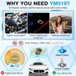 AMTIFO OBD2 Scanner with Battery Tester – Diagnostic Tool for Cars, Check Engine Light & Emissions Readiness, Real-Time Date, Plug & Play, Multilingual, Support All Vehicles