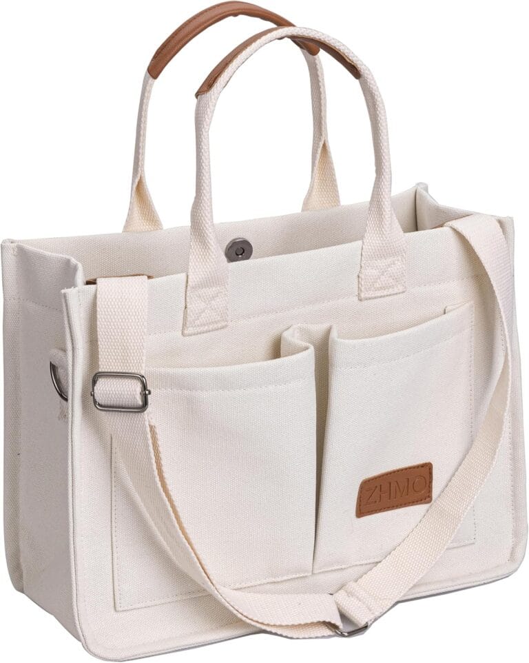 Canvas Tote Bag for Women,Womens Purse Handbags Totes Bags Crossbody Work Laptop Book Bag for Travel Nurse College Gift