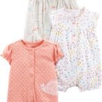 Simple Joys by Carter's baby-girls 3-pack Snap-up Rompers