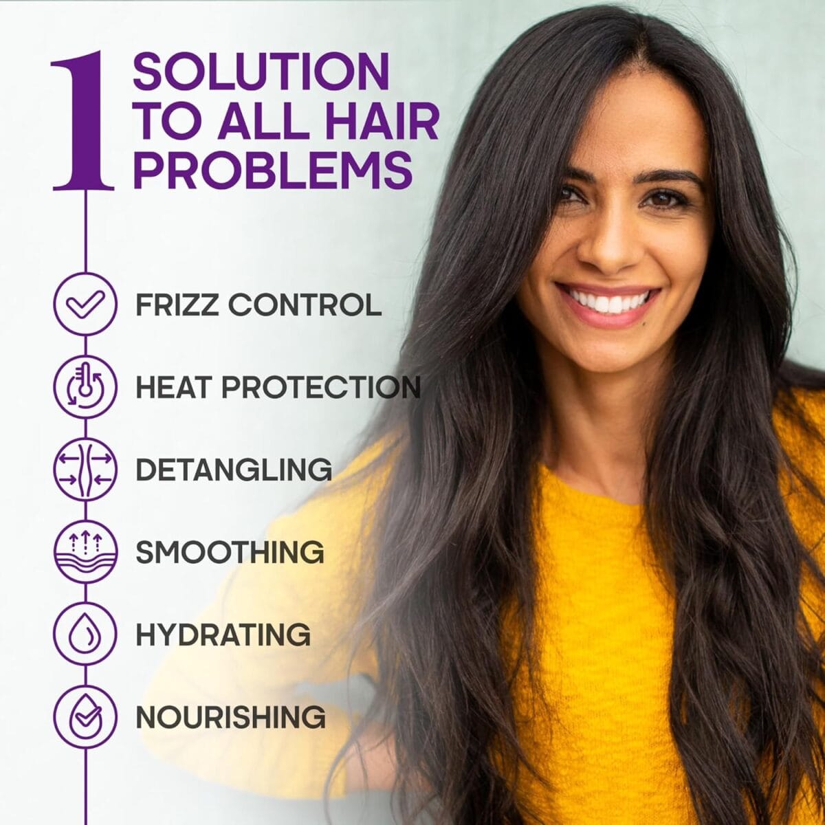 Hydrating Hair Serum for Frizzy and Damaged Hair – Keratin Hair Treatment for Dry Damaged Hair w/ Biotin, Castor Oil, Rosemary Oil, Hair Heat Protectant & Anti Frizz Hair Serum For Frizzy Hair, 5 Oz