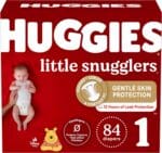 Huggies Little Snugglers Baby Diapers, Size 1 (8-14 lbs), 84 Ct, Newborn Diapers
