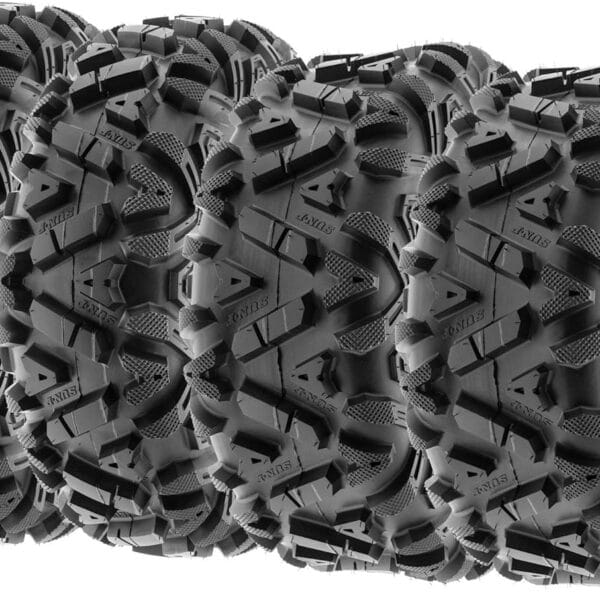 Set of 4 SunF Power.I ATV UTV all-terrain Tires 25x8-12 Front & 25x10-12 Rear, 6 PR, Tubeless A033
