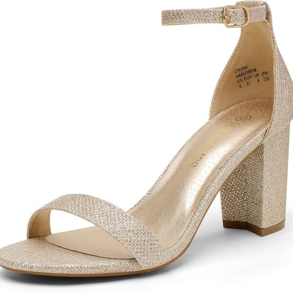DREAM PAIRS Women's Chunk Low Heel Pump Sandals