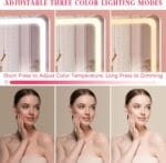 Vanity Mirror with Lights, 12.6″15″ LED Makeup Mirror, Lighted Makeup Mirror with Lights, Smart Touch Control Dimmable 3 Modes Light, Lighted Up Mirror for Makeup Desk, Bedroom, Dressing Room