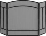 Fire Beauty Fireplace Screen 3 Panel Wrought Iron 48″(L) x 29″(H) Spark Guard Cover(Black)