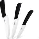 Classic 3PCS Ceramic Knife Set with Cover, Super Sharp Never Rust Healthy (6" Ceramic Chef Knife, 5" Solution Knife4 "Classic Paring Knife)